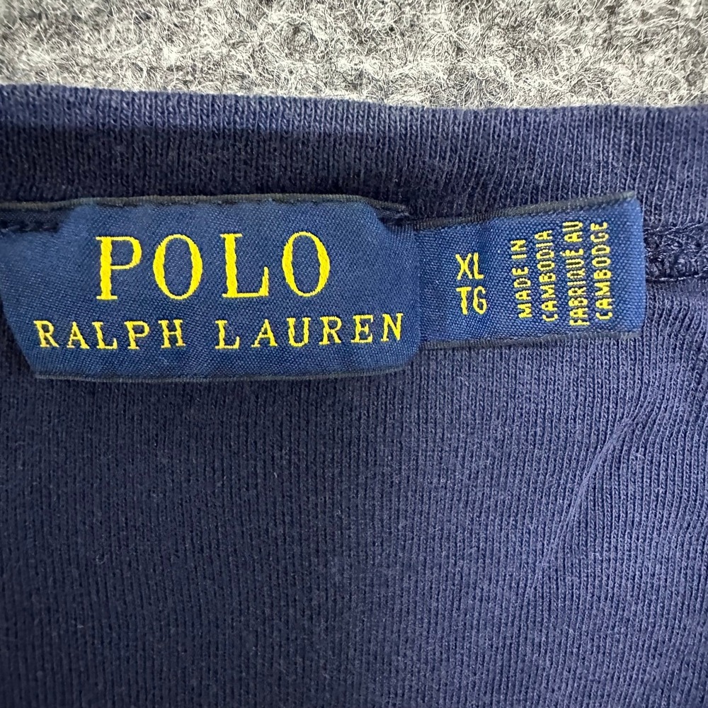 Polo Ralph Lauren T-Shirt Womens Size XL Navy Blue V-Neck Short Sleeve Pony Logo - Picture 5 of 7